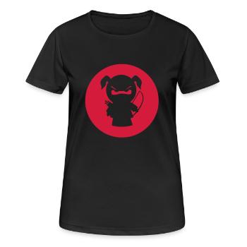 grimmiges Ninjamädel mit Pfeil und Bogen - Frauen T-Shirt atmungsaktiv - Schwarz - Vorne - AI Model Female 172 light (172cm)