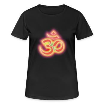 aum_om_inline_alegria1a - Frauen T-Shirt atmungsaktiv - Schwarz - Vorne - AI Model Female 172 light (172cm)