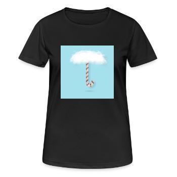 Zuckerstange mit Wolken - Frauen T-Shirt atmungsaktiv - Schwarz - Vorne - AI Model Female 172 light (172cm)
