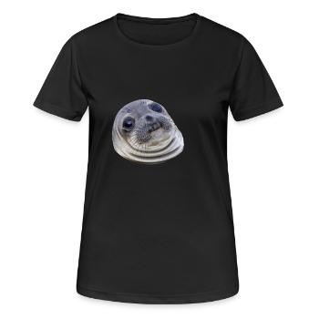 Sceau maladroit - T-shirt respirant Femme - noir - Devant - AI Model Female 172 light (172cm)