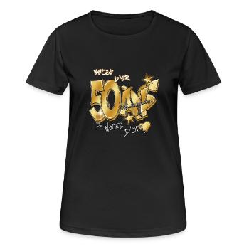 Noces d'or - T-shirt respirant Femme - noir - Devant - AI Model Female 172 light (172cm)