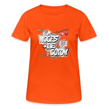 Noces de coton LUI.png - T-shirt respirant Femme - orange néon - Devant - AI Model Female 172 dark (172cm)
