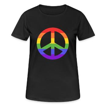 Peace Sign Hippie - Frauen T-Shirt atmungsaktiv - Schwarz - Vorne - AI Model Female 172 light (172cm)