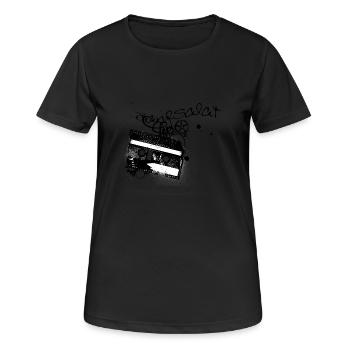 Cassette with tape salad - Women's Breathable T-Shirt - black - Front - AI Model Female 172 light (172cm)