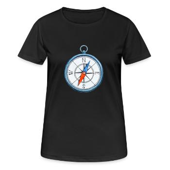 Boussole - T-shirt respirant Femme - noir - Devant - AI Model Female 172 light (172cm)