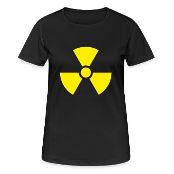 Atom - Frauen T-Shirt atmungsaktiv - Schwarz - Vorne - AI Model Female 172 light (172cm)