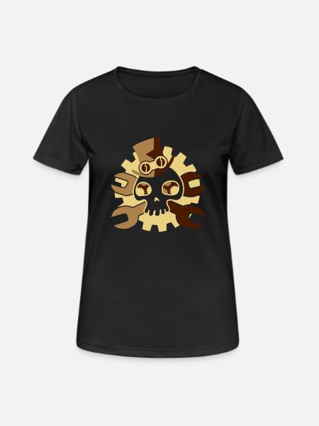 steampunk_skull_3c - Women's Breathable T-Shirt - black