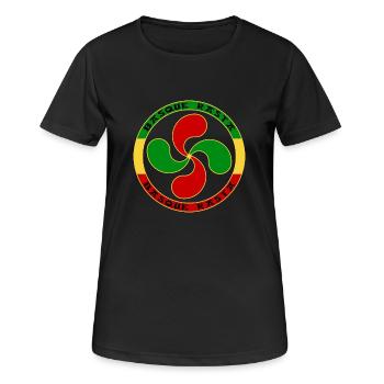 rasta Baskenquer - Frauen T-Shirt atmungsaktiv - Schwarz - Vorne - AI Model Female 172 light (172cm)