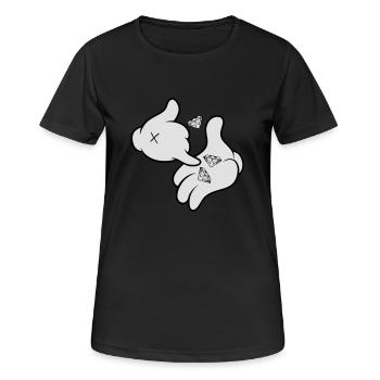 Comic Hands Diamonds - Frauen T-Shirt atmungsaktiv - Schwarz - Vorne - AI Model Female 172 light (172cm)
