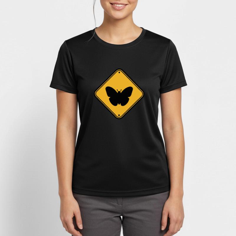 butterfly caution caution note shield zone Women's Breathable T-Shirt