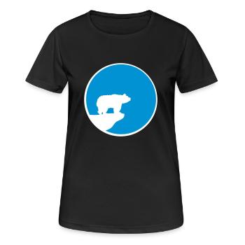 eisbaer braunbaer sonne mond nacht rund kreis klip - Frauen T-Shirt atmungsaktiv - Schwarz - Vorne - AI Model Female 172 light (172cm)