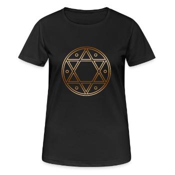 Seal of Solomon, Magic Sigil, hexagram, symbol - Women's Breathable T-Shirt - black - Front - AI Model Female 172 light (172cm)
