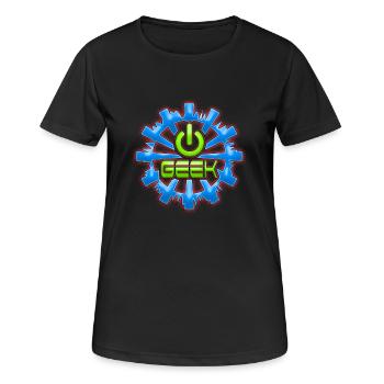 geek - T-shirt respirant Femme - noir - Devant - AI Model Female 172 light (172cm)