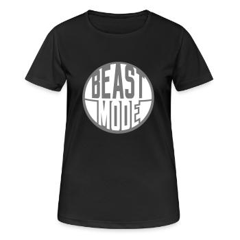 rond rond sticker design logo monster mode on - T-shirt respirant Femme - noir - Devant - AI Model Female 172 light (172cm)