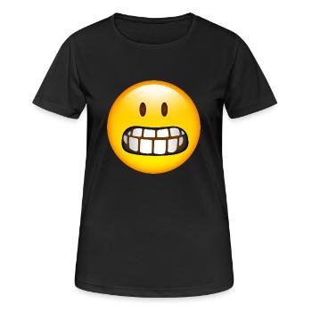 Smiley Glossy Fear - Frauen T-Shirt atmungsaktiv - Schwarz - Vorne - AI Model Female 172 light (172cm)