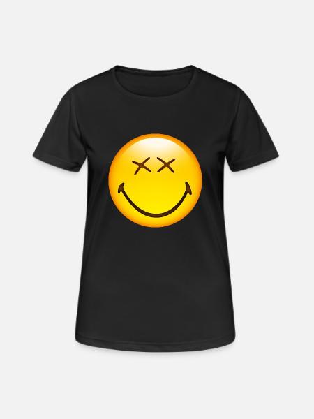 Smiley Happy - Women's Breathable T-Shirt - black