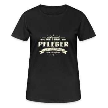 Pfleger aus Leidenschaft - Frauen T-Shirt atmungsaktiv - Schwarz - Vorne - AI Model Female 172 light (172cm)