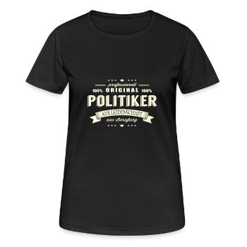 Politiker aus Leidenschaft - Frauen T-Shirt atmungsaktiv - Schwarz - Vorne - AI Model Female 172 light (172cm)