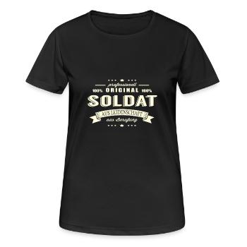Soldat aus Leidenschaft - Frauen T-Shirt atmungsaktiv - Schwarz - Vorne - AI Model Female 172 light (172cm)