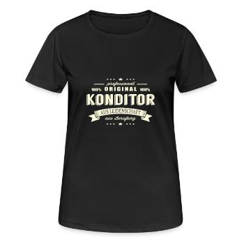 Konditor aus Leidenschaft - Frauen T-Shirt atmungsaktiv - Schwarz - Vorne - AI Model Female 172 light (172cm)