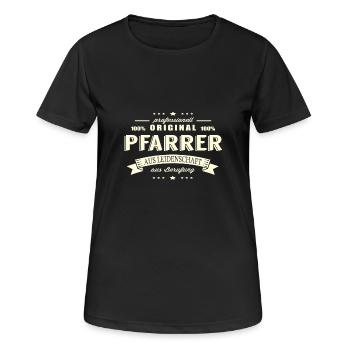 Pfarrer aus Leidenschaft - Frauen T-Shirt atmungsaktiv - Schwarz - Vorne - AI Model Female 172 light (172cm)