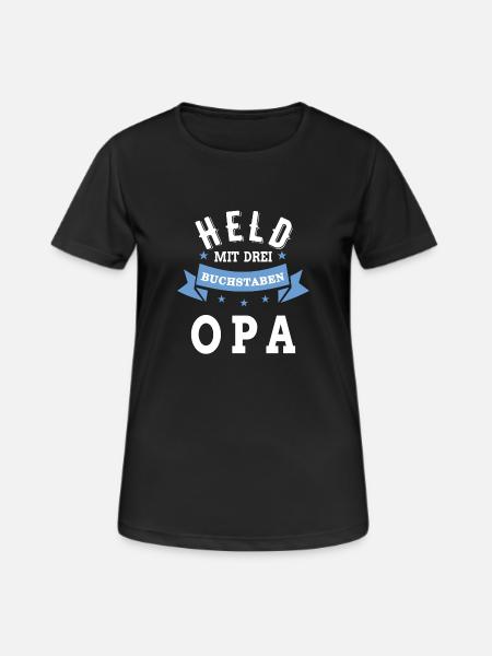 Opa Held - Frauen T-Shirt atmungsaktiv - Schwarz