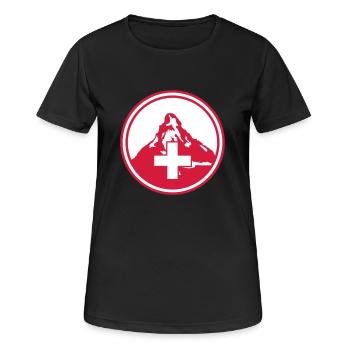 matterhorn mountain swiss - Frauen T-Shirt atmungsaktiv - Schwarz - Vorne - AI Model Female 172 light (172cm)