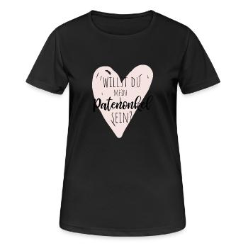 Willst du mein Patenonkel sein? - Frauen T-Shirt atmungsaktiv - Schwarz - Vorne - AI Model Female 172 light (172cm)