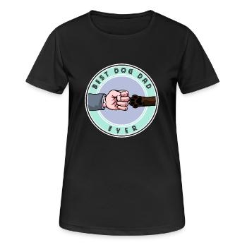 Best Dog Dad Ever - Dark Shirts Edition - Frauen T-Shirt atmungsaktiv - Schwarz - Vorne - AI Model Female 172 light (172cm)