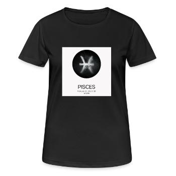 Poissons (poisson) | Affiche du zodiaque - T-shirt respirant Femme - noir - Devant - AI Model Female 172 light (172cm)