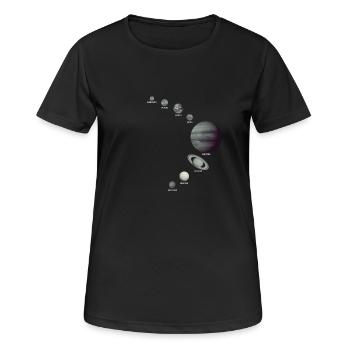 Das Sonnensystem! - Frauen T-Shirt atmungsaktiv - Schwarz - Vorne - AI Model Female 172 light (172cm)