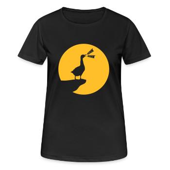 Oie de lune design - T-shirt respirant Femme - noir - Devant - AI Model Female 172 light (172cm)
