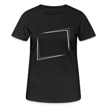 Umrandung 3D Effekt - Frauen T-Shirt atmungsaktiv - Schwarz - Vorne - AI Model Female 172 light (172cm)
