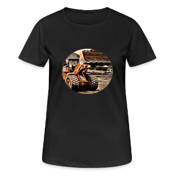 Chargeuse sur pneus - T-shirt respirant Femme - noir - Devant - AI Model Female 172 light (172cm)
