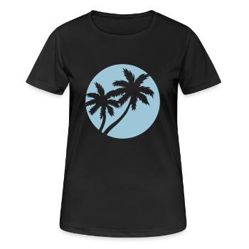 palmen - Frauen T-Shirt atmungsaktiv - Schwarz - Vorne - AI Model Female 172 light (172cm)