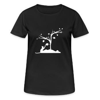 Chat - T-shirt respirant Femme - noir - Devant - AI Model Female 172 light (172cm)