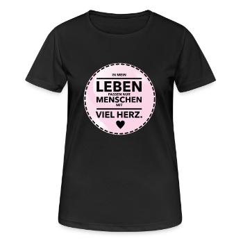 Leben - Frauen T-Shirt atmungsaktiv - Schwarz - Vorne - AI Model Female 172 light (172cm)