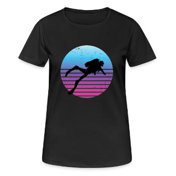 Tauchen Herren Damen Scuba Dive Retro Taucher - Frauen T-Shirt atmungsaktiv - Schwarz - Vorne - AI Model Female 172 light (172cm)