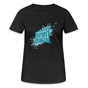 C’est une idée horrible - T-shirt respirant Femme - noir - Devant - AI Model Female 172 light (172cm)