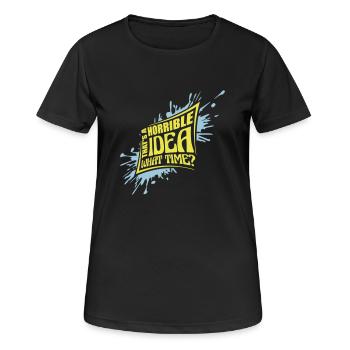 C’est une idée horrible - T-shirt respirant Femme - noir - Devant - AI Model Female 172 light (172cm)