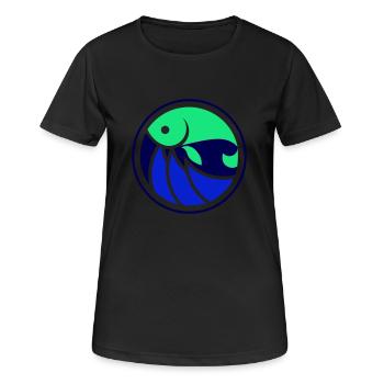 pêche pêche - T-shirt respirant Femme - noir - Devant - AI Model Female 172 light (172cm)