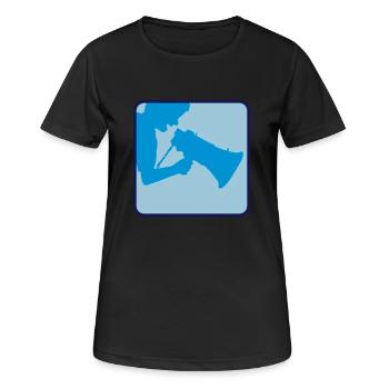 Rede Megafon Propaganda Mann - Frauen T-Shirt atmungsaktiv - Schwarz - Vorne - AI Model Female 172 light (172cm)
