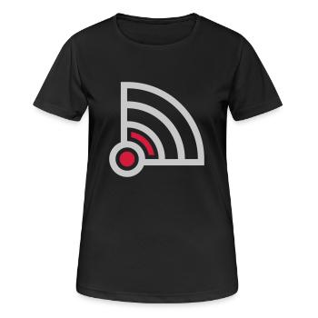 Wifi Logo keine Verbindung - Frauen T-Shirt atmungsaktiv - Schwarz - Vorne - AI Model Female 172 light (172cm)