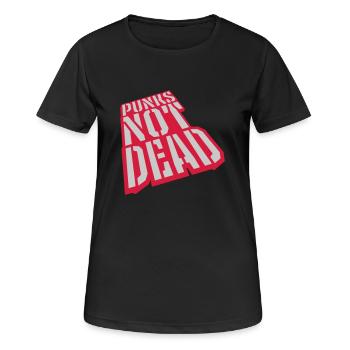 punks not dead Zitat - Frauen T-Shirt atmungsaktiv - Schwarz - Vorne - AI Model Female 172 light (172cm)