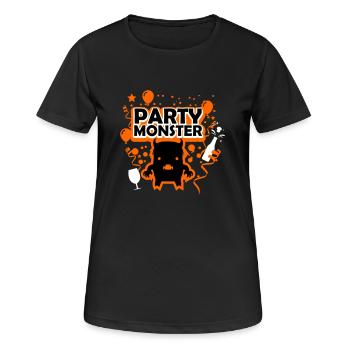 Monstre de fête orange - T-shirt respirant Femme - noir - Devant - AI Model Female 172 light (172cm)