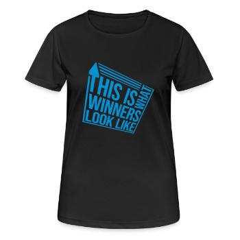 À quoi ressemblent les gagnants - T-shirt respirant Femme - noir - Devant - AI Model Female 172 light (172cm)