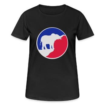Elephant Silhouette Cliff Moon - T-shirt respirant Femme - noir - Devant - AI Model Female 172 light (172cm)