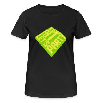 im fat lets party - Frauen T-Shirt atmungsaktiv - Schwarz - Vorne - AI Model Female 172 light (172cm)