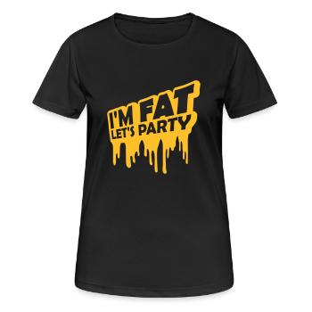 im fat lets party - Frauen T-Shirt atmungsaktiv - Schwarz - Vorne - AI Model Female 172 light (172cm)