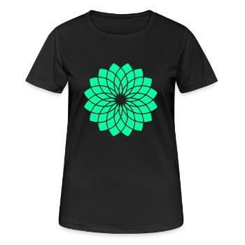 Lotus d’émeraude - T-shirt respirant Femme - noir - Devant - AI Model Female 172 light (172cm)